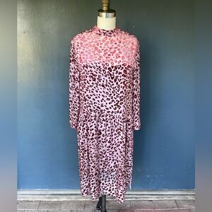 Rag & Bone "Gia" velvet burnout midi dress with slip - size XS